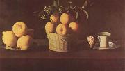 Francisco de Zurbaran Still Life with Lemons,Oranges and Rose (mk08) Spain oil painting artist